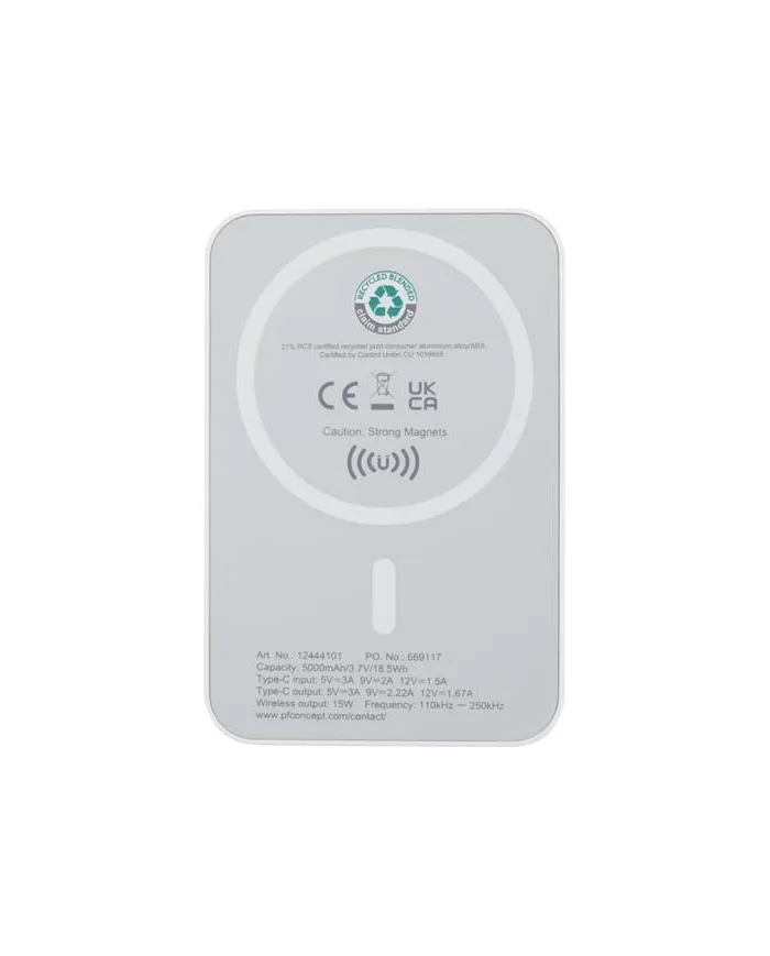 Power bank magnetico wireless da 5.000 mAh e 15 W con 20 W PD - cod. P124441