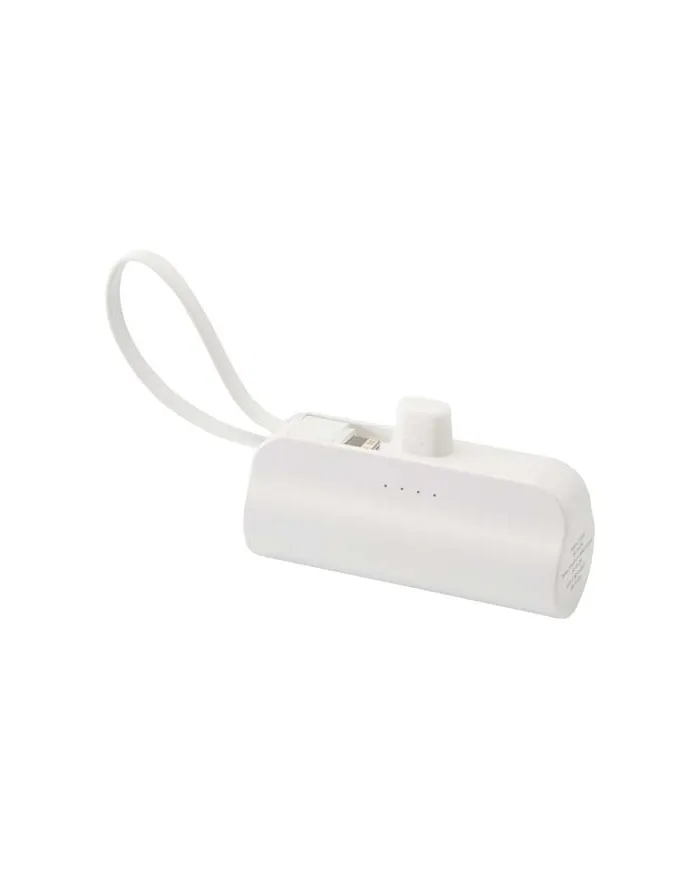 Power bank piccolo Tipo-C da 5.000 mAh e 10 W con supporto ribaltabile integrato e cavo 2 in 1 - cod. P124472