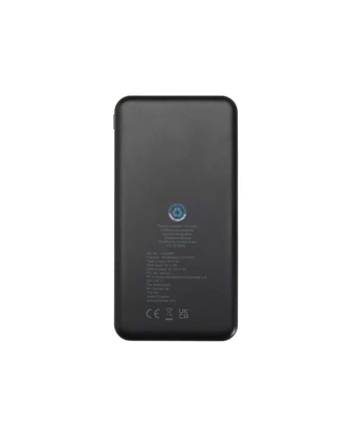 Power bank da 10.000 mAh in plastica riciclata - cod. P124458