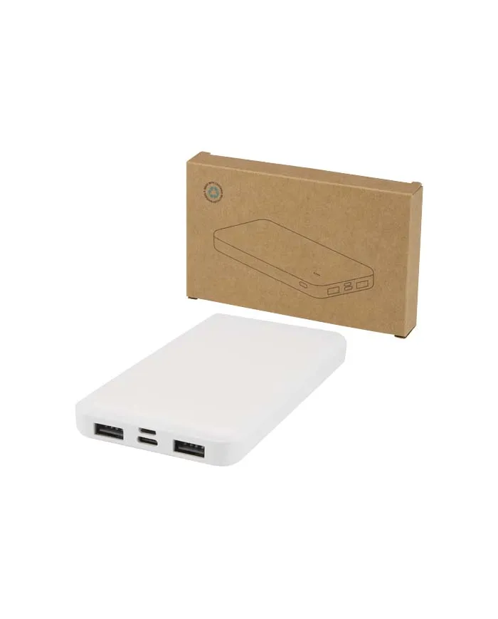 Power bank da 10.000 mAh in plastica riciclata - cod. P124458