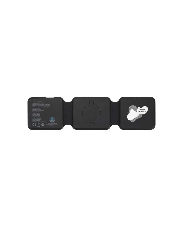 Caricabatterie wireless 3 in 1 da 15 W pieghevole in plastica riciclata Armus - cod. P124498