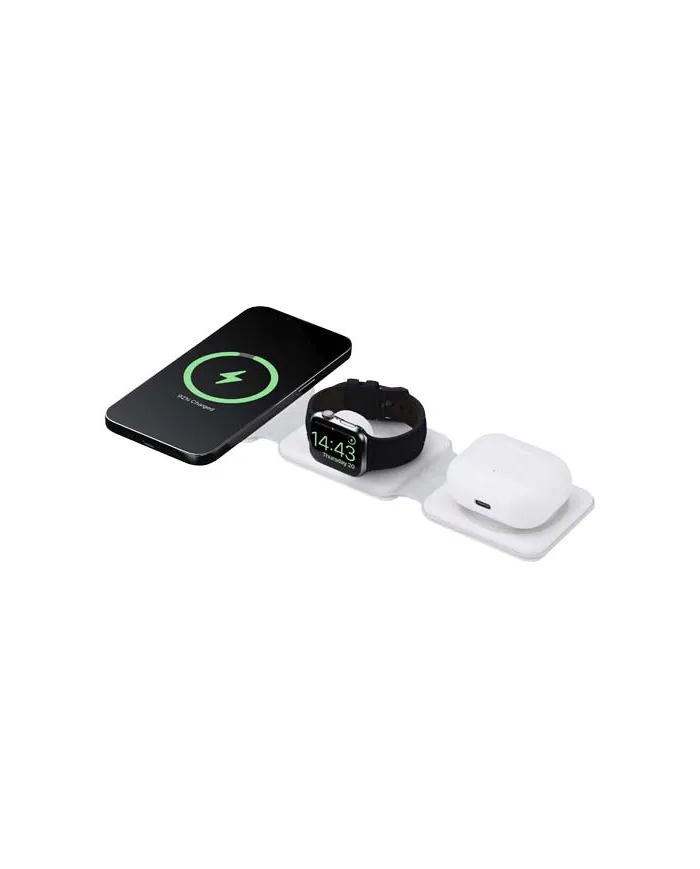 Caricabatterie wireless 3 in 1 da 15 W pieghevole in plastica riciclata Armus - cod. P124498