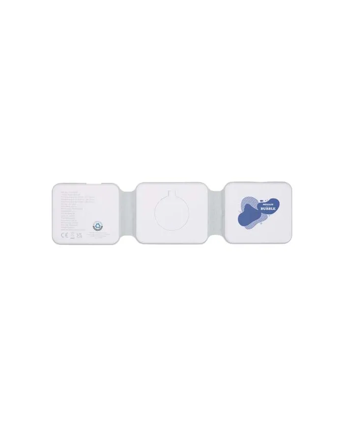 Caricabatterie wireless 3 in 1 da 15 W pieghevole in plastica riciclata Armus - cod. P124498