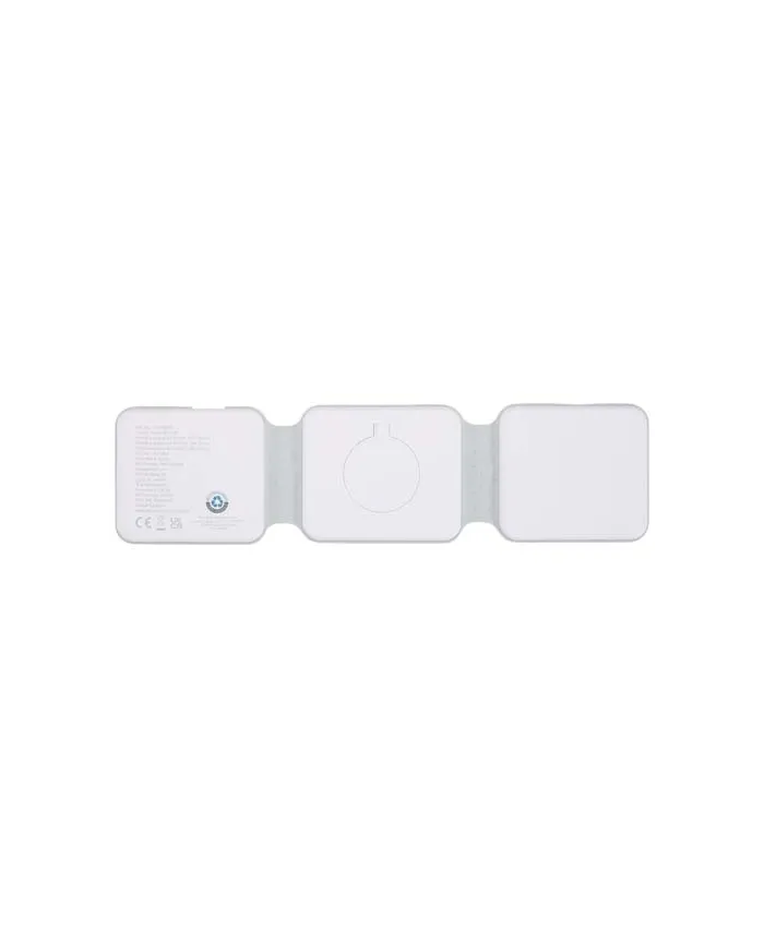 Caricabatterie wireless 3 in 1 da 15 W pieghevole in plastica riciclata Armus - cod. P124498