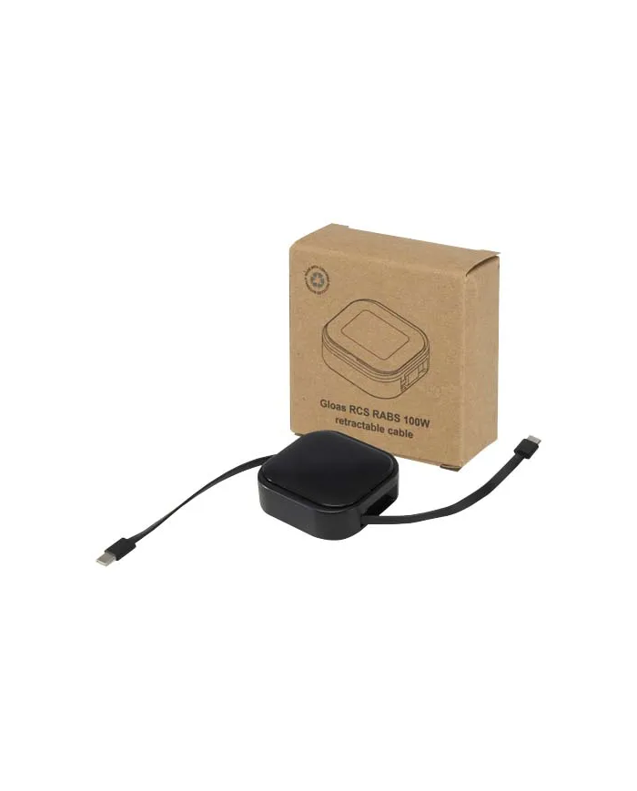 Cavo retrattile 5 in 1 in materiale riciclato con cavo retrattile per la sincronizzazione dei dati e la ricarica - cod. P124448