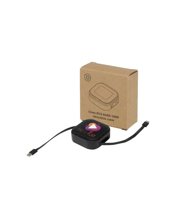 Cavo retrattile 5 in 1 in materiale riciclato con cavo retrattile per la sincronizzazione dei dati e la ricarica - cod. P124448