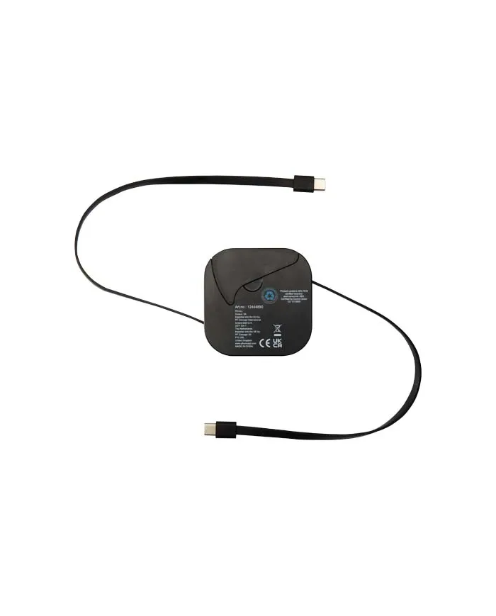 Cavo retrattile 5 in 1 in materiale riciclato con cavo retrattile per la sincronizzazione dei dati e la ricarica - cod. P124448
