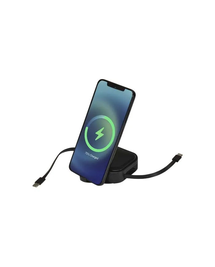 Cavo retrattile 5 in 1 in materiale riciclato con cavo retrattile per la sincronizzazione dei dati e la ricarica - cod. P124448