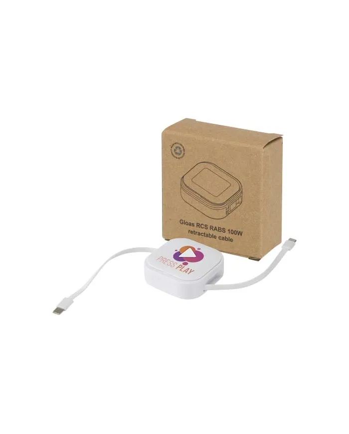 Cavo retrattile 5 in 1 in materiale riciclato con cavo retrattile per la sincronizzazione dei dati e la ricarica - cod. P124448