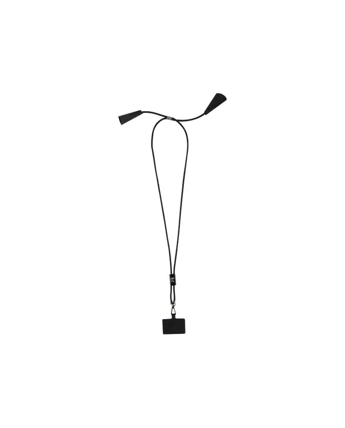 Lanyard per smartphone in plastica riciclata con cavo integrato per la sincronizzazione dati e la ricarica rapida - cod. P124453