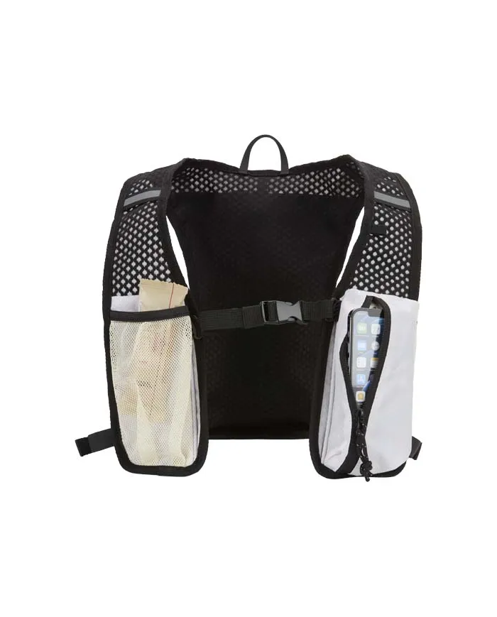 Gilet per la corsa in materiale riciclato certificato GRS con zainetto per l'idratazione da 5 litri Nomad - cod. P130098