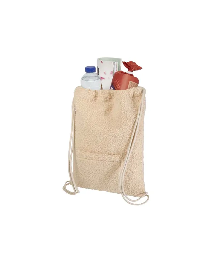 Zaino con cordoncino in sherpa riciclato certificato GRS da 9 litri Bear - cod. P120773