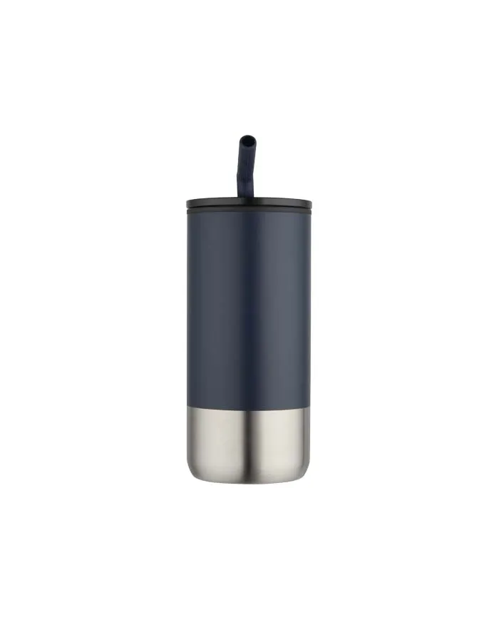 Bicchiere termico in materiale certificato con cannuccia da 480 ml - cod. P100918