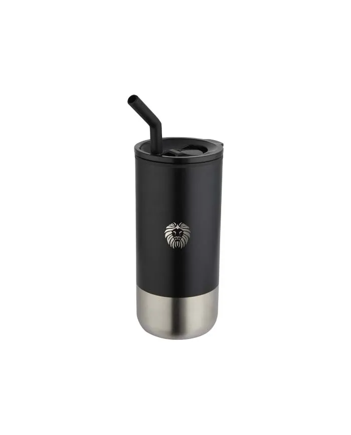 Bicchiere termico in materiale certificato con cannuccia da 480 ml - cod. P100918