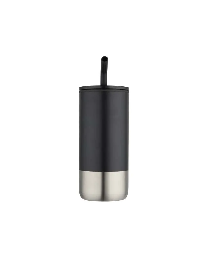 Bicchiere termico in materiale certificato con cannuccia da 480 ml - cod. P100918