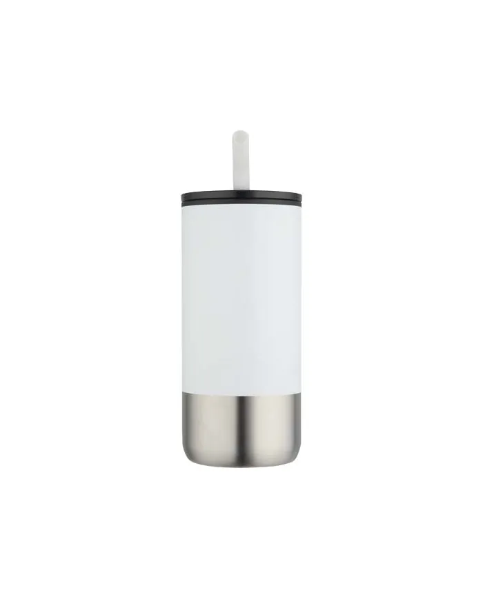 Bicchiere termico in materiale certificato con cannuccia da 480 ml - cod. P100918