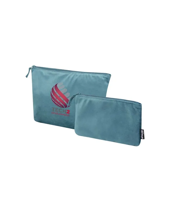Set di beauty case in velluto riciclato certificato GRS Swift - cod. P120769