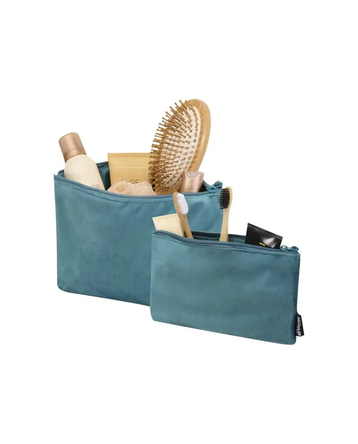 Set di beauty case in velluto riciclato certificato GRS Swift - cod. P120769
