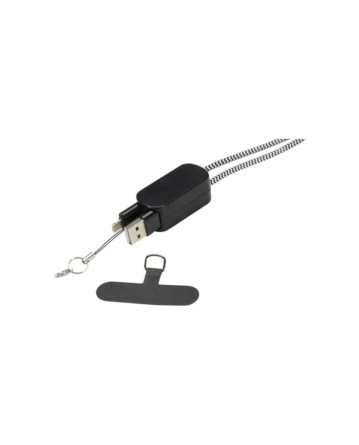 Lanyard per smartphone in plastica riciclata con cavo integrato 5-in-1 da 27 W Anser - cod. P124494