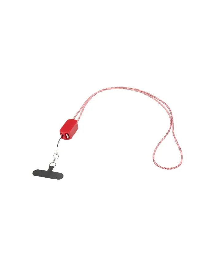 Lanyard per smartphone in plastica riciclata con cavo integrato 5-in-1 da 27 W Anser - cod. P124494