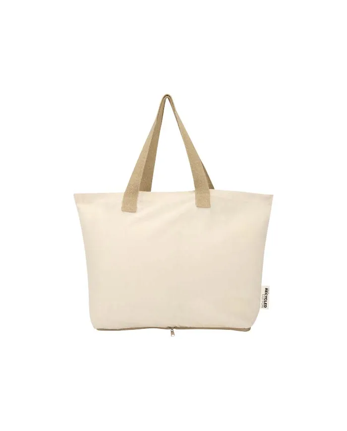 Tote bag pieghevole in cotone riciclato da 12L - cod. P120788