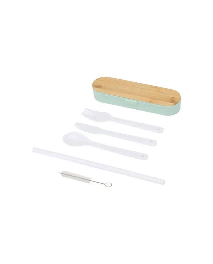 Set di posate con coperchio in bambù Runa - cod. P126365