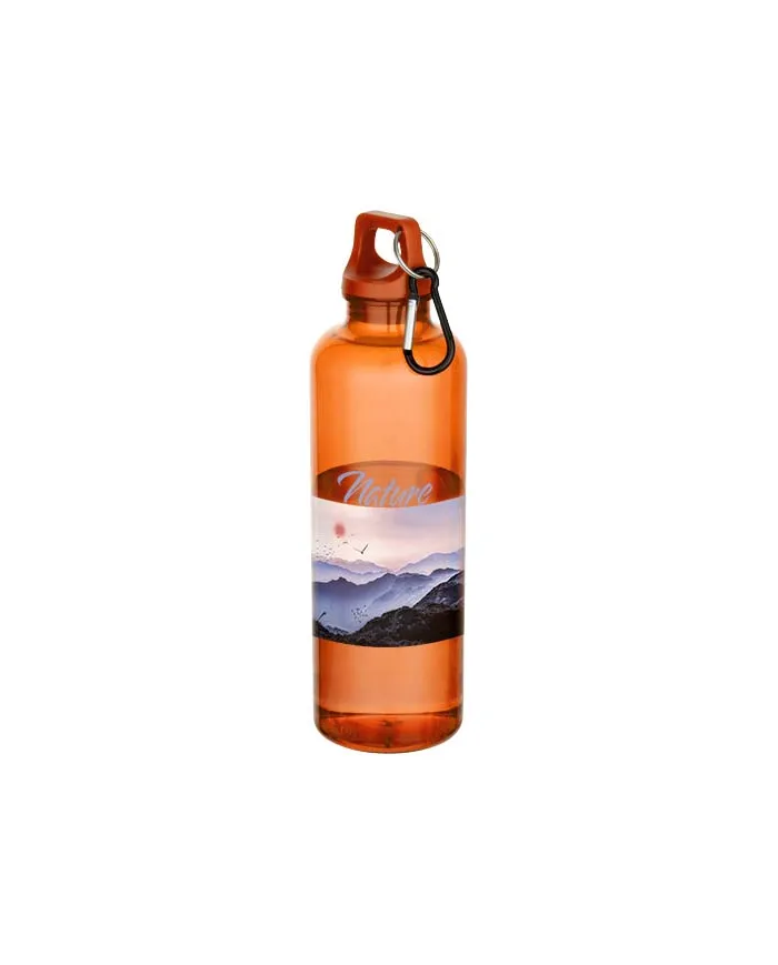 Borraccia in plastica riciclata da 750 ml con moschettone - cod. P100877