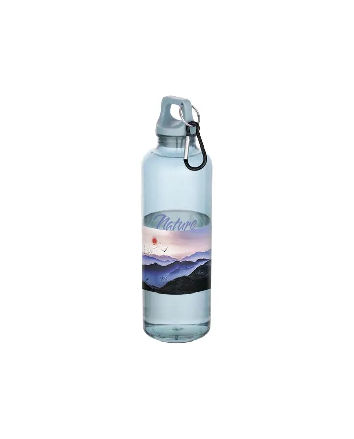Borraccia in plastica riciclata da 750 ml con moschettone - cod. P100877