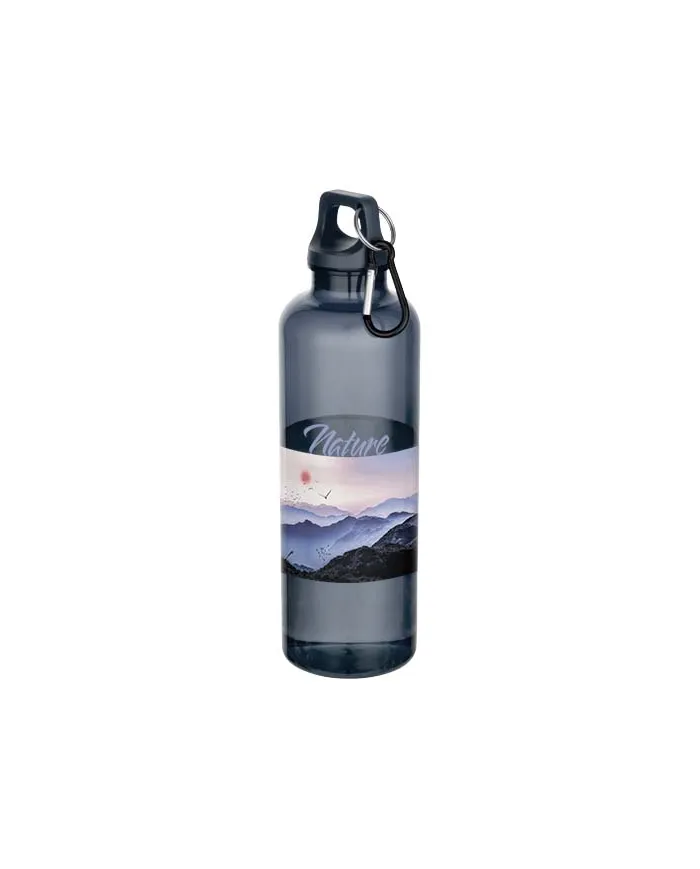 Borraccia in plastica riciclata da 750 ml con moschettone - cod. P100877
