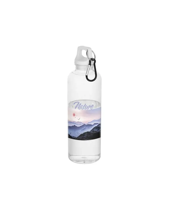 Borraccia in plastica riciclata da 750 ml con moschettone - cod. P100877