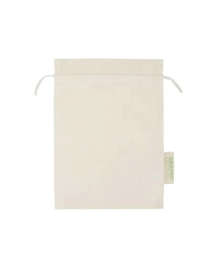 Sacchetto per confezione regalo in tessuto biologico da 140 g/m² certificato OCS, 42 x 30 cm Odisha - cod. P120798