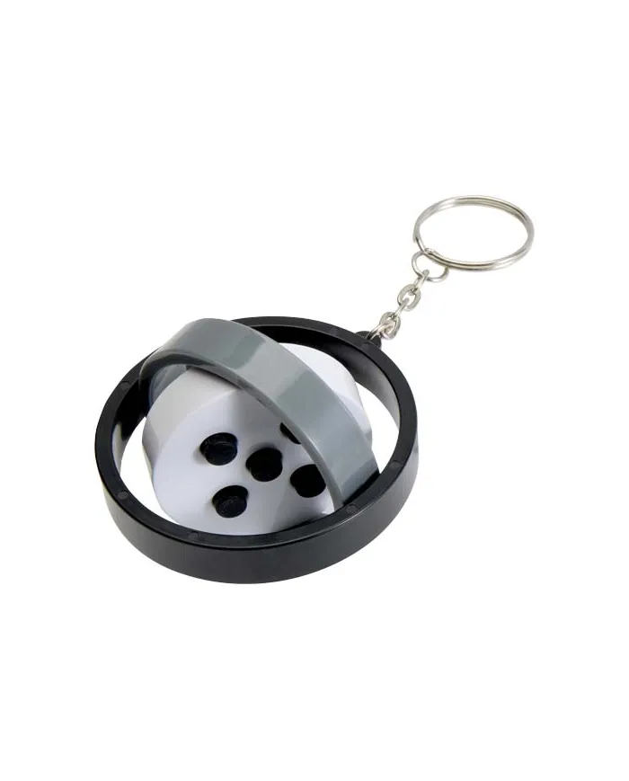 Portachiavi antistress con giroscopio in plastica riciclata - cod. P126342