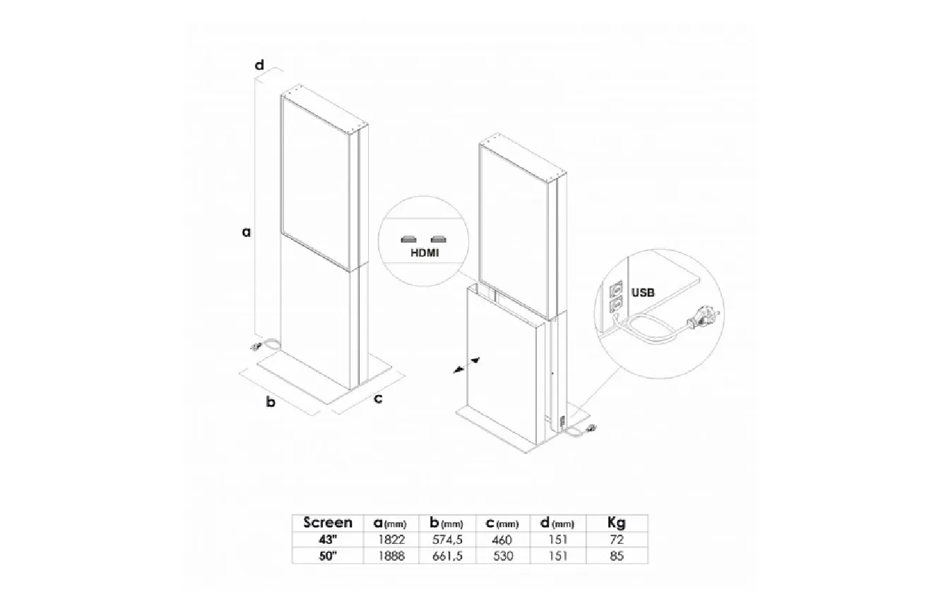 Totem multimediale a colonna fronte e retro - FA-13955
