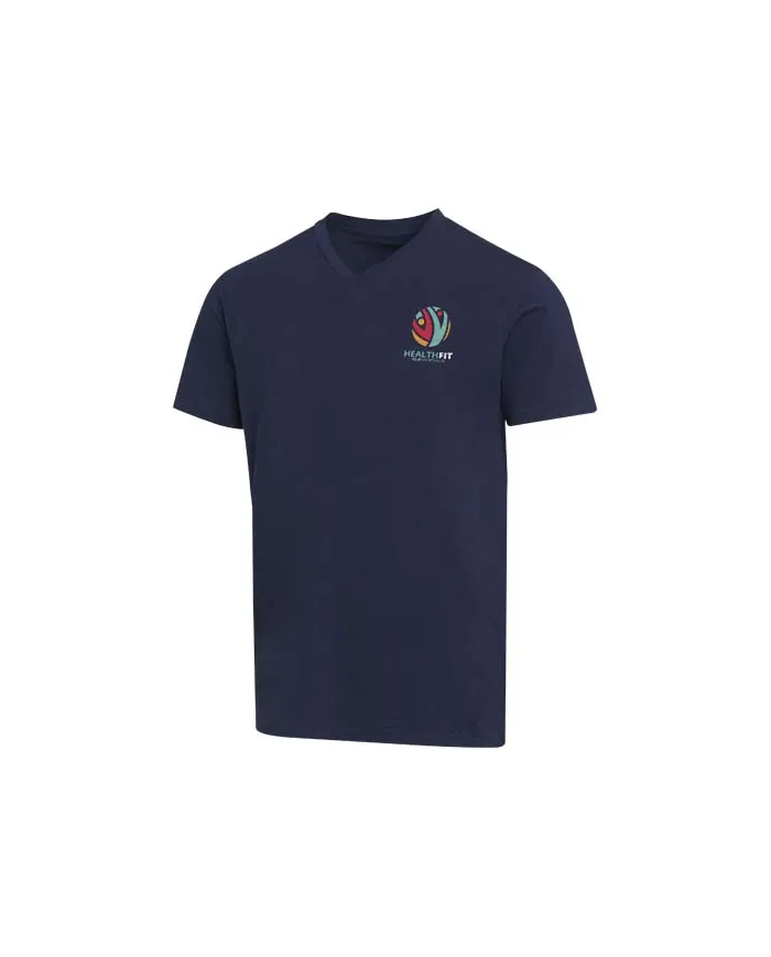 T-shirt a maniche corte unisex con scollo a V in cotone biologico certificato OCS da 200 g/m² Balfour - cod. P39665
