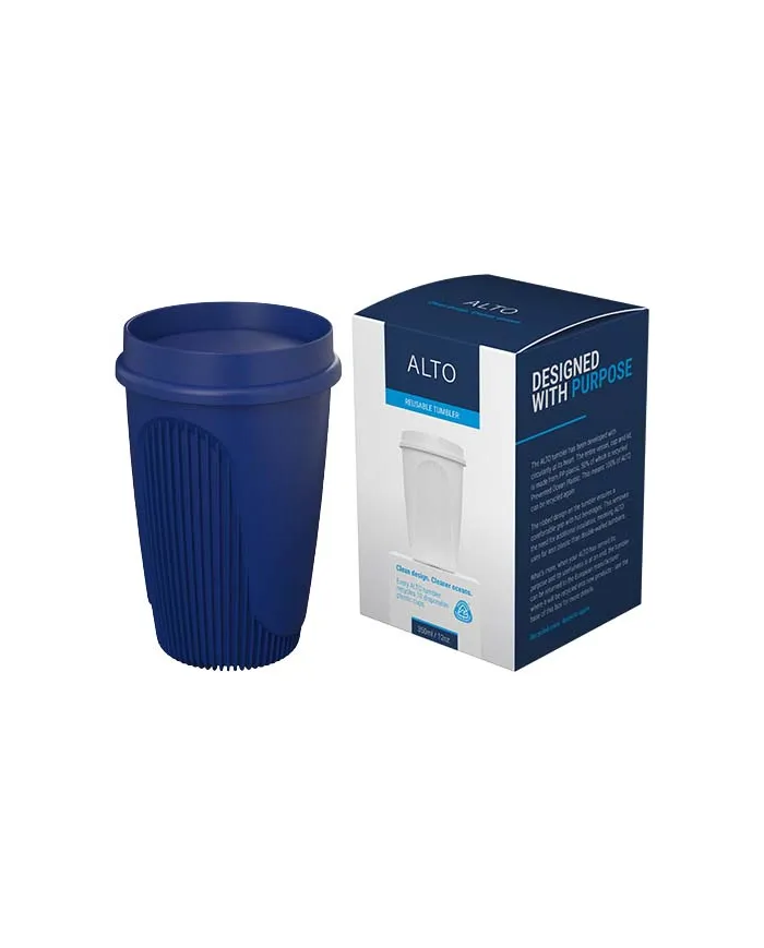 Bicchiere da 350 ml con coperchio a 360° Alto POP - cod. P220522