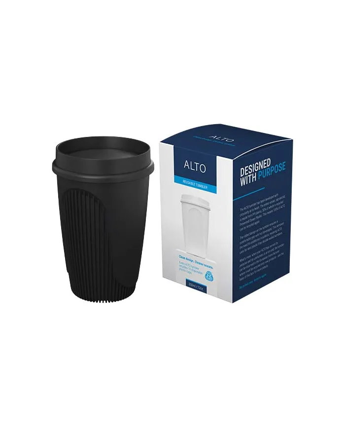 Bicchiere da 350 ml con coperchio a 360° Alto POP - cod. P220522