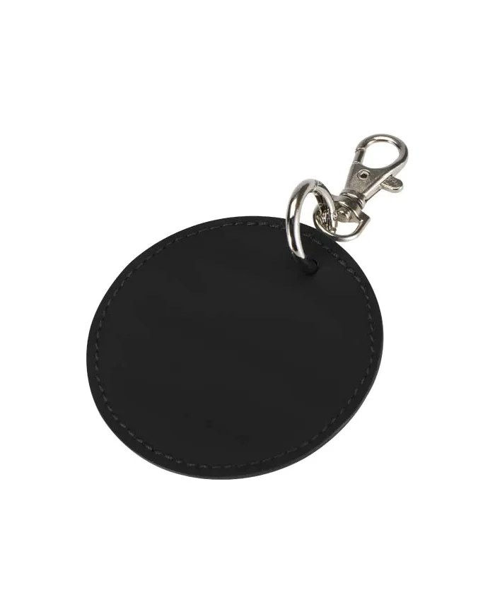 Portachiavi con charm a forma rotonda in materiale riciclato certificato GRS Resi Plus - cod. P130140