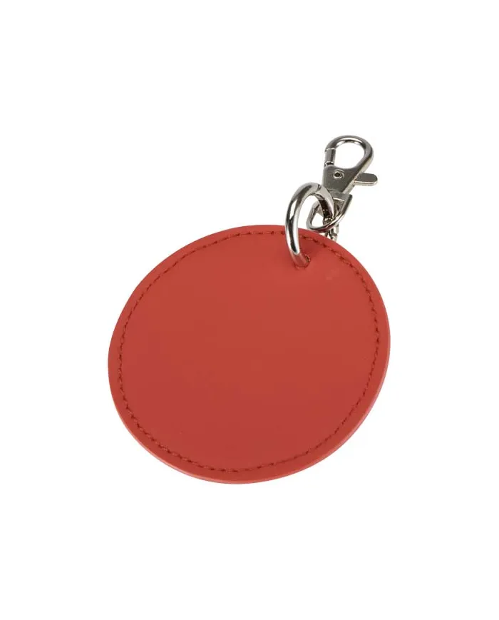 Portachiavi con charm a forma rotonda in materiale riciclato certificato GRS Resi Plus - cod. P130140