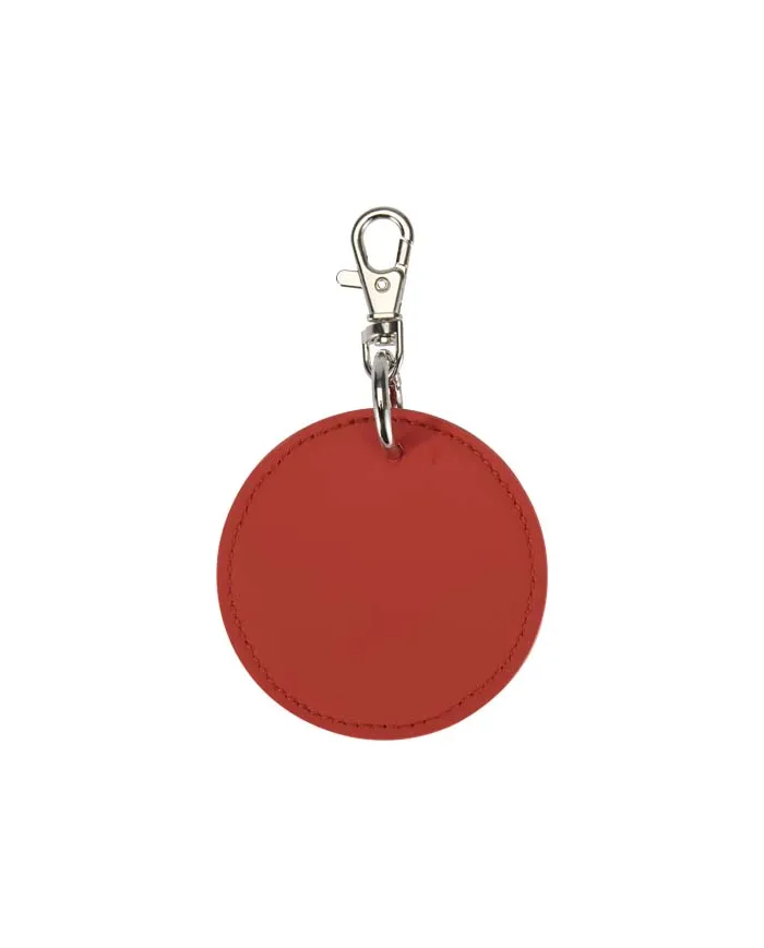 Portachiavi con charm a forma rotonda in materiale riciclato certificato GRS Resi Plus - cod. P130140