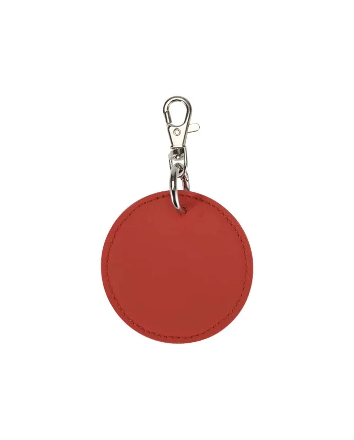 Portachiavi con charm a forma rotonda in materiale riciclato certificato GRS Resi Plus - cod. P130140