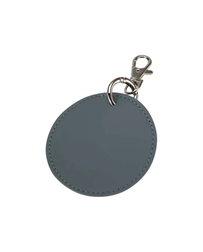 Portachiavi con charm a forma rotonda in materiale riciclato certificato GRS Resi Plus - cod. P130140