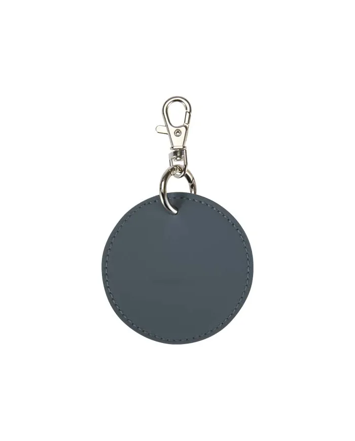 Portachiavi con charm a forma rotonda in materiale riciclato certificato GRS Resi Plus - cod. P130140