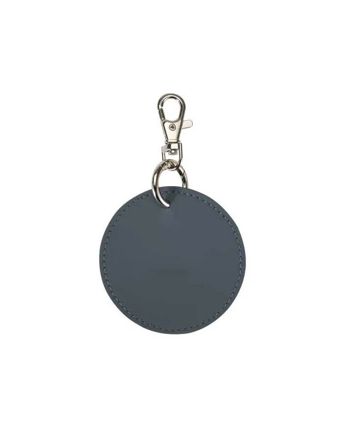 Portachiavi con charm a forma rotonda in materiale riciclato certificato GRS Resi Plus - cod. P130140