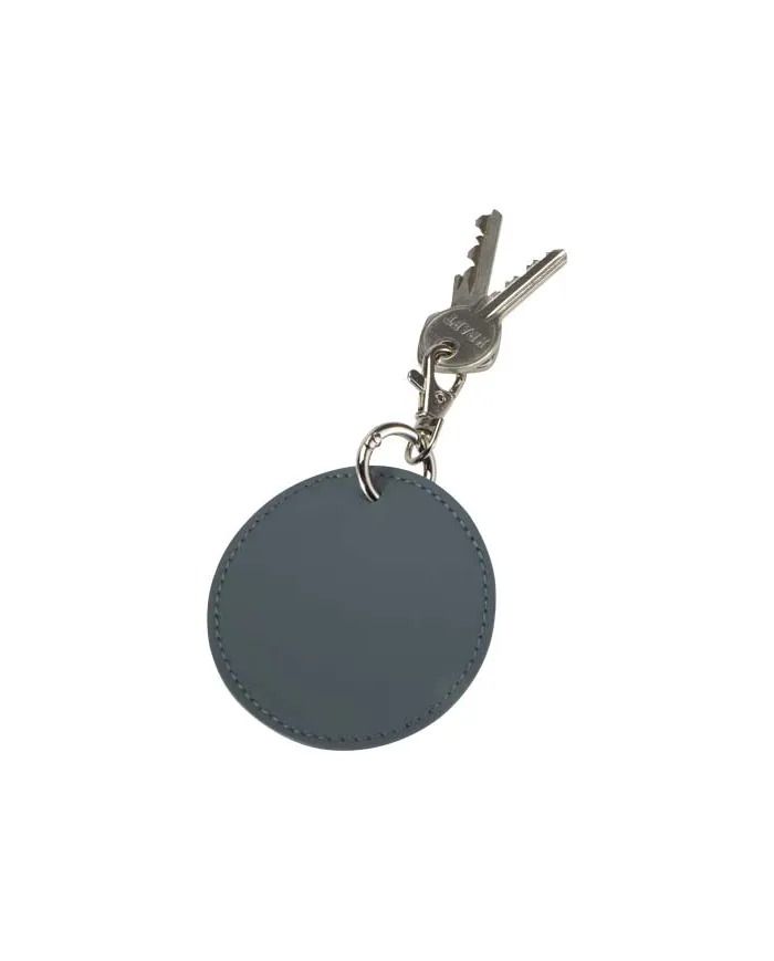 Portachiavi con charm a forma rotonda in materiale riciclato certificato GRS Resi Plus - cod. P130140