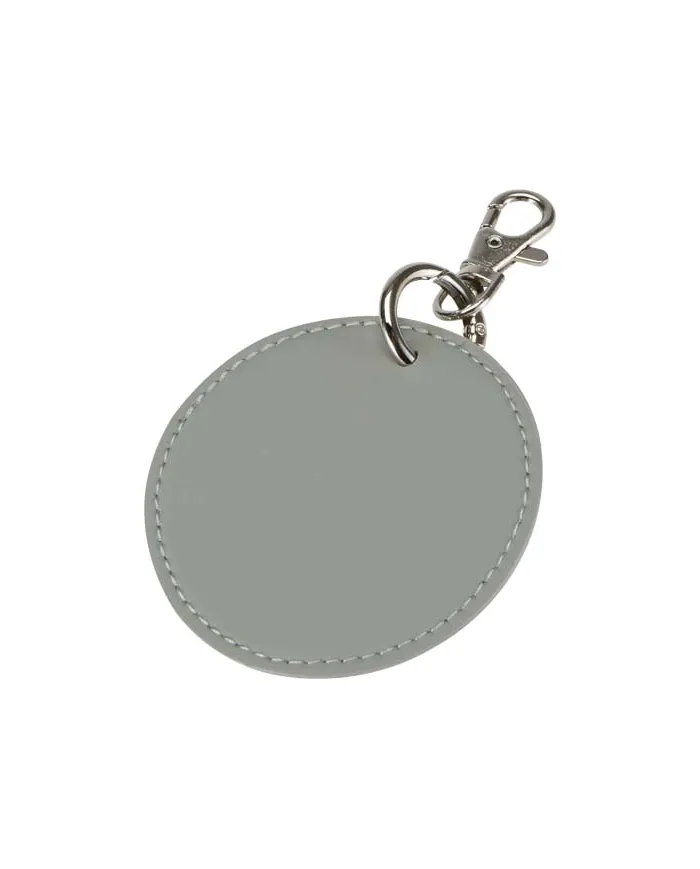 Portachiavi con charm a forma rotonda in materiale riciclato certificato GRS Resi Plus - cod. P130140