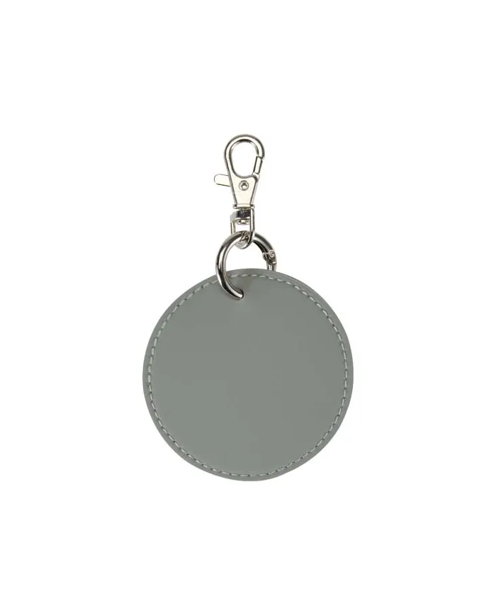 Portachiavi con charm a forma rotonda in materiale riciclato certificato GRS Resi Plus - cod. P130140
