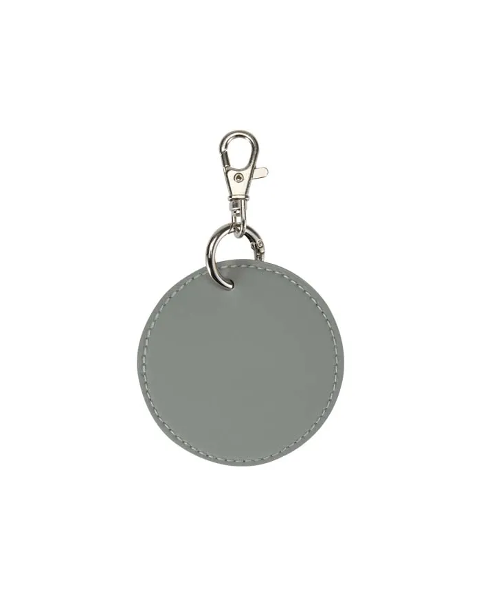 Portachiavi con charm a forma rotonda in materiale riciclato certificato GRS Resi Plus - cod. P130140