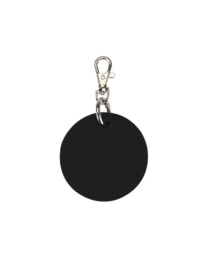 Portachiavi con charm a forma rotonda in materiale riciclato certificato GRS Resi Plus - cod. P130140