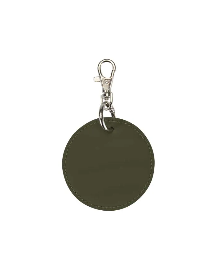 Portachiavi con charm a forma rotonda in materiale riciclato certificato GRS Resi Plus - cod. P130140