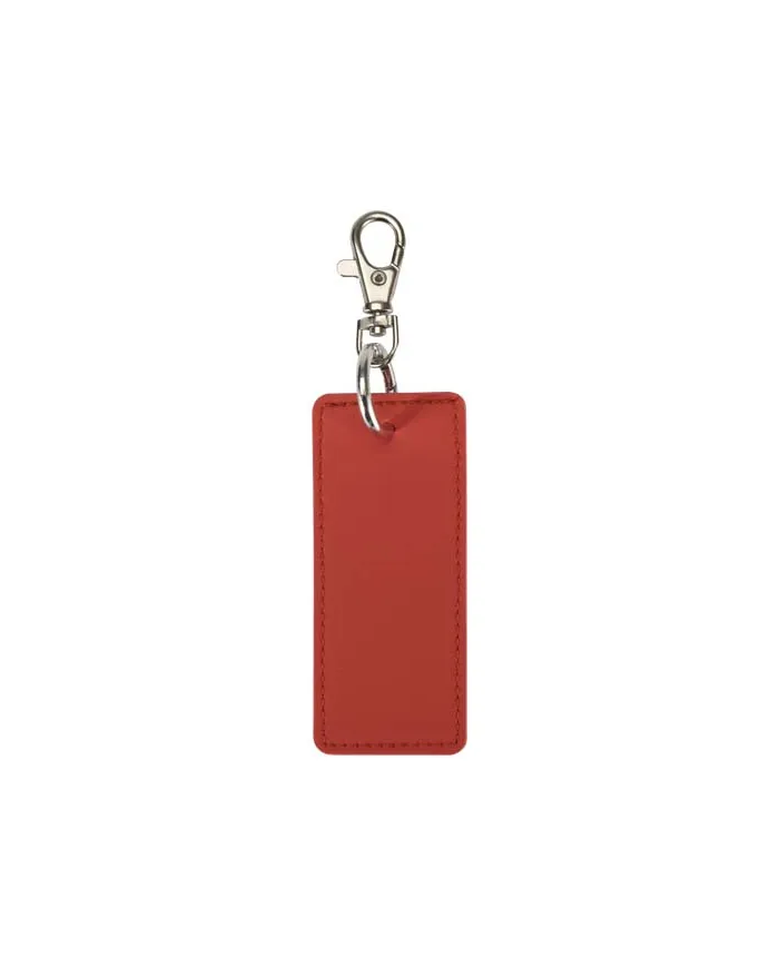 Portachiavi con charm a forma rettangolare in materiale riciclato certificato GRS Resi Plus - cod. P130141